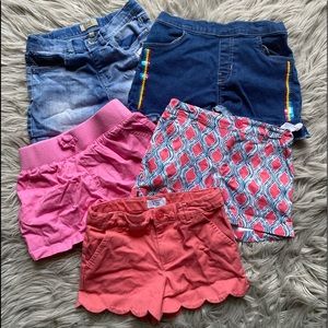 (5) various brands girls shorts size 7